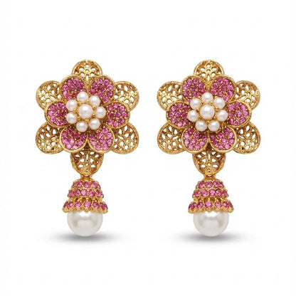 Pearl Petal Mini Jhumkas