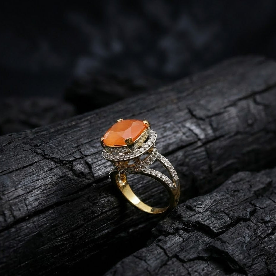 Delicate Sterling Ring with Gold Polish