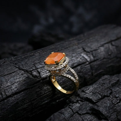 Delicate Sterling Ring with Gold Polish