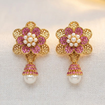 Pearl Petal Mini Jhumkas