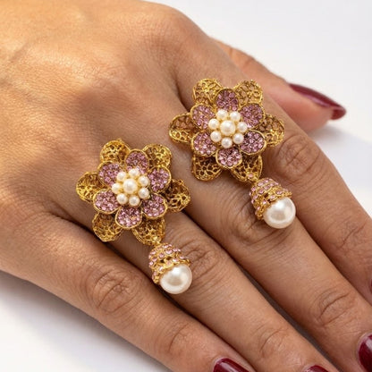 Pearl Petal Mini Jhumkas