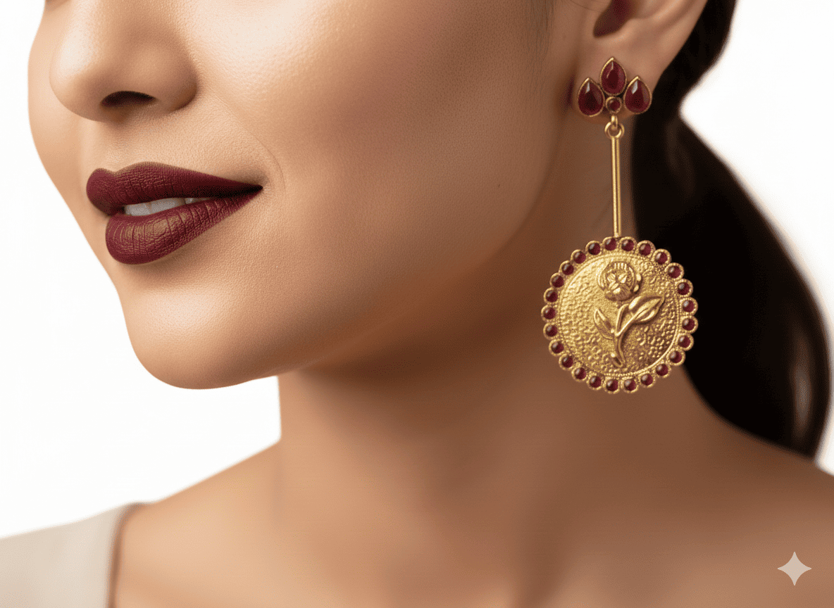 The Rose Coin Statement Earrings