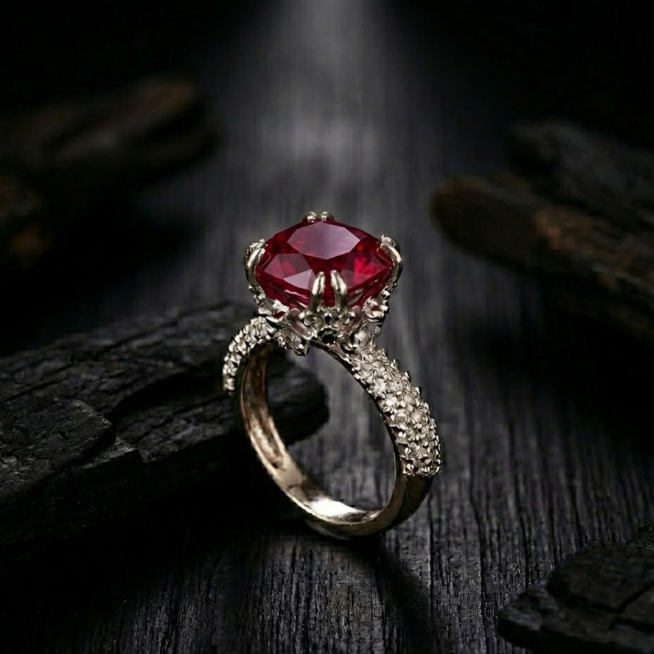 Cubic Zircons Ring With Silver Polish