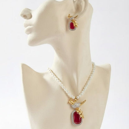 Bahaar-e-Beads Semi Precious Mala Set - Traditional Gemstone Jewelry