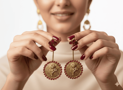 The Rose Coin Statement Earrings