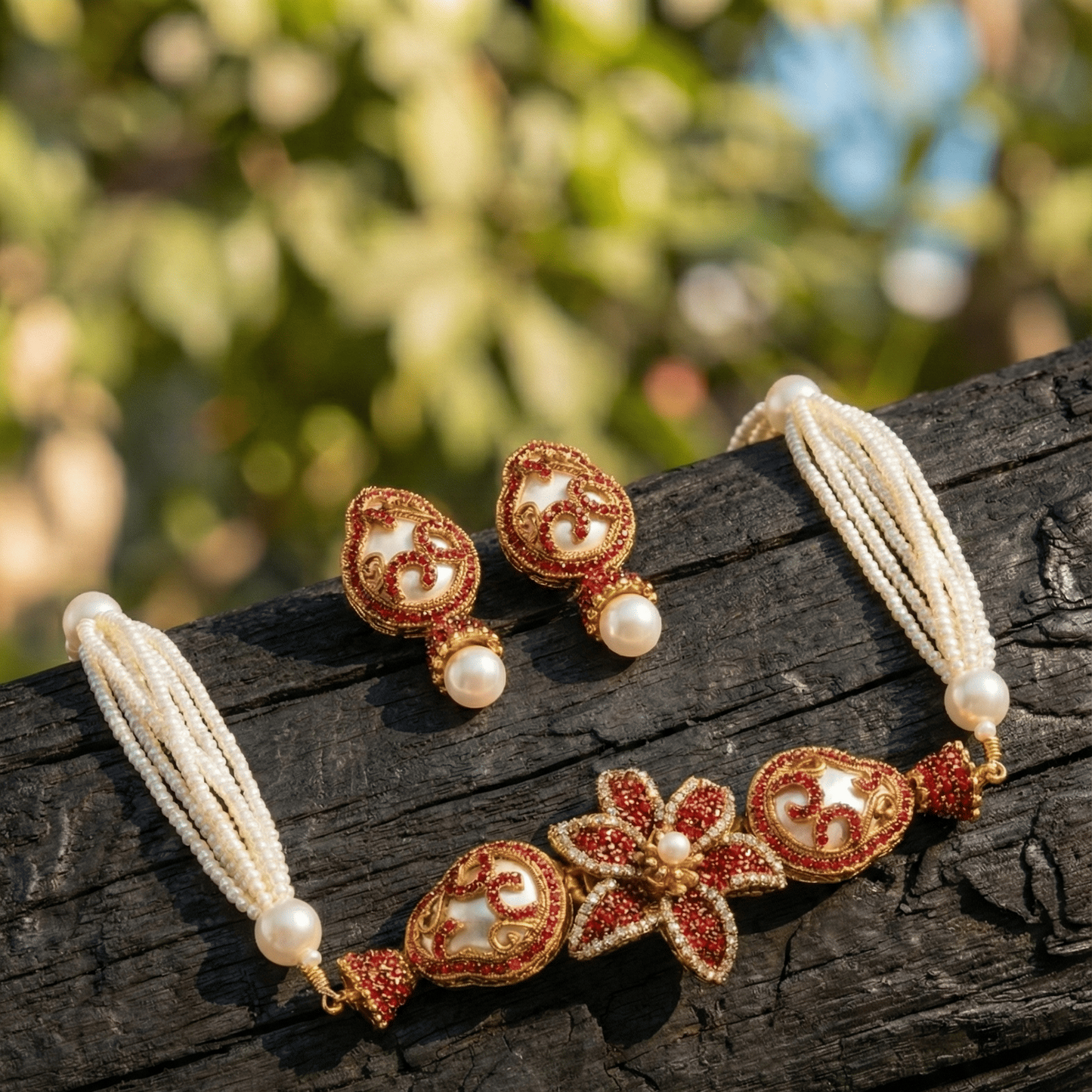 The Blossom Nacre Choker Set