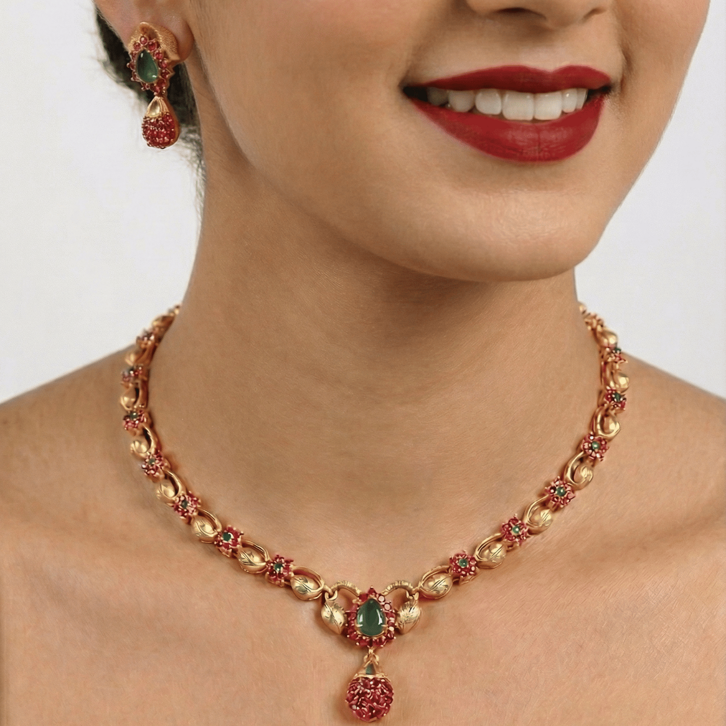 Imperial Ruby & Leaf Set