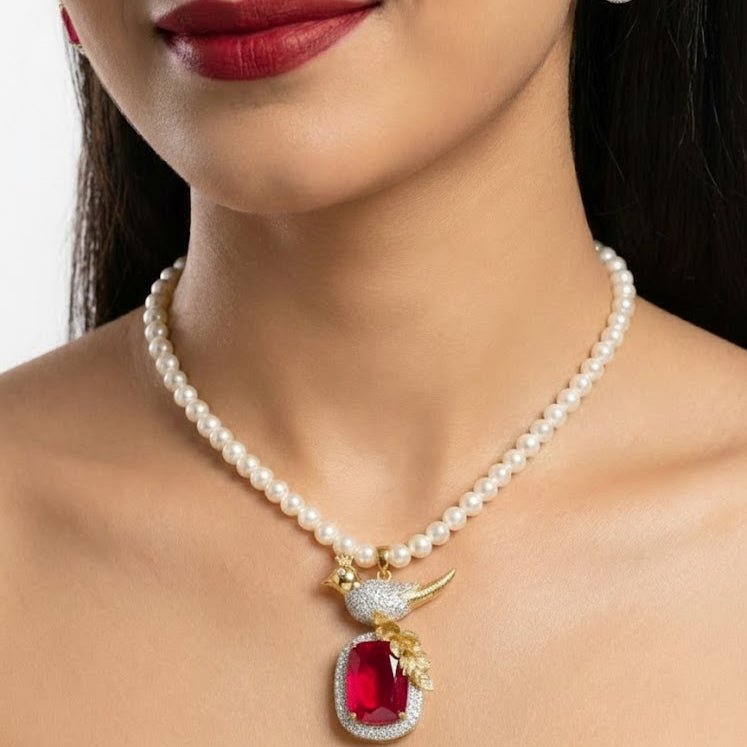 Bahaar-e-Beads Semi Precious Mala Set - Traditional Gemstone Jewelry