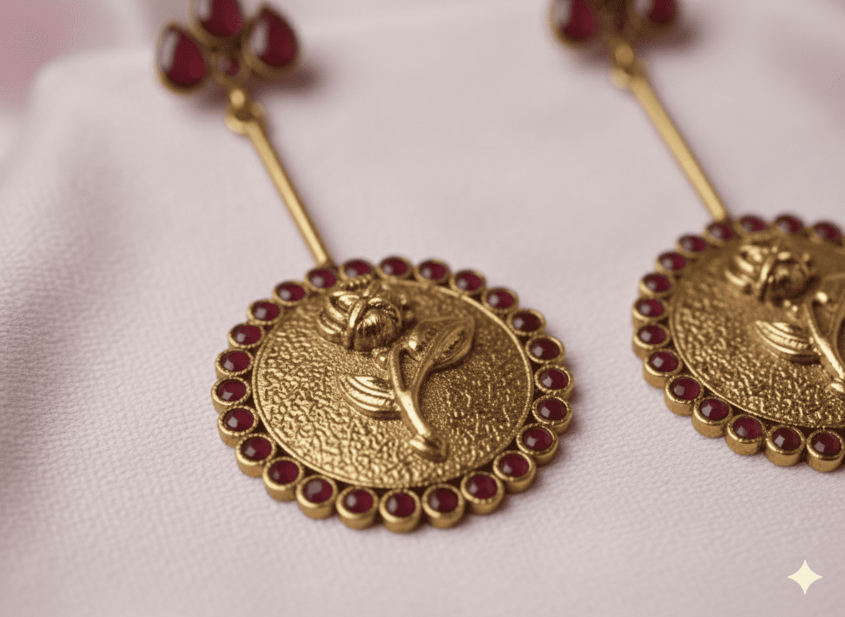 The Rose Coin Statement Earrings