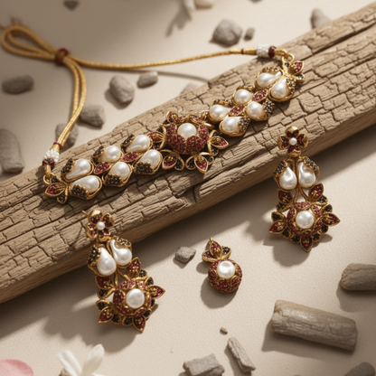 Moti-e-Phool Necklace Set