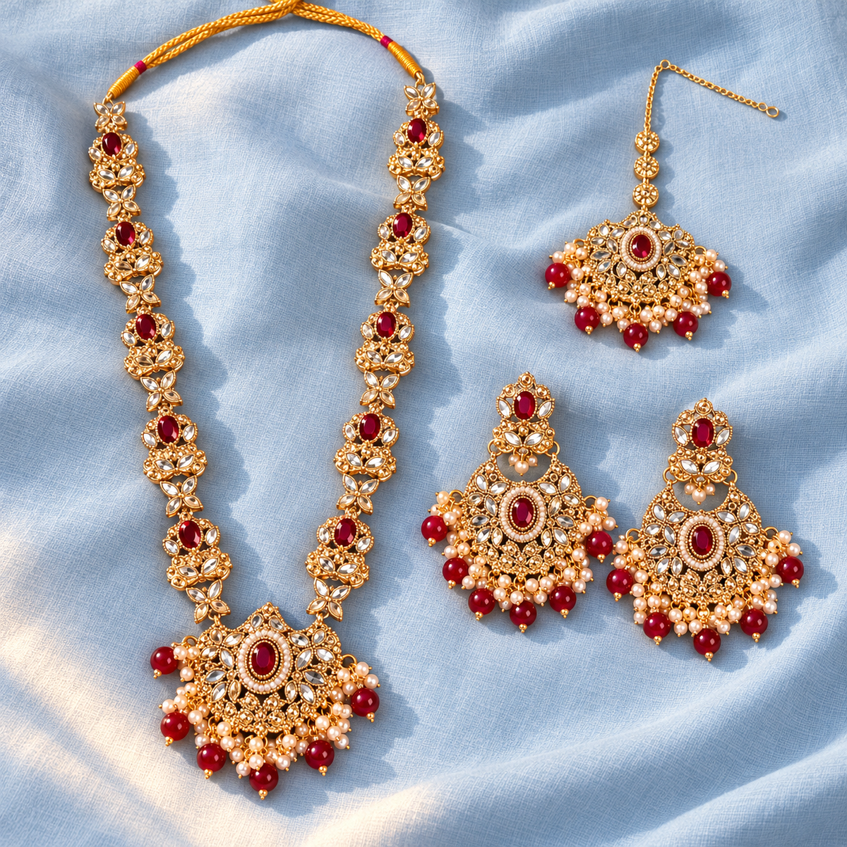 Mehr-e-Virasat Long Maala Necklace Set