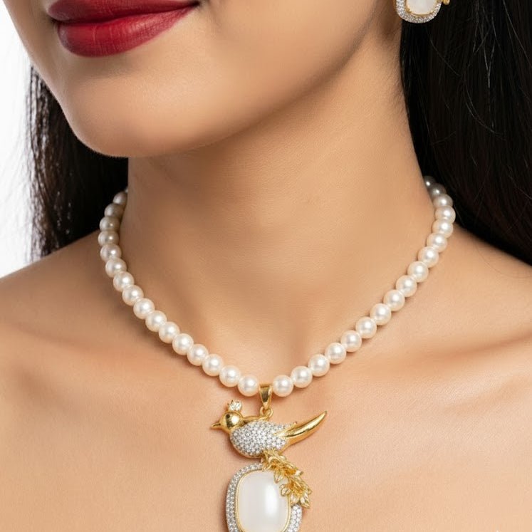 Bahaar-e-Beads Semi Precious Mala Set - Traditional Gemstone Jewelry