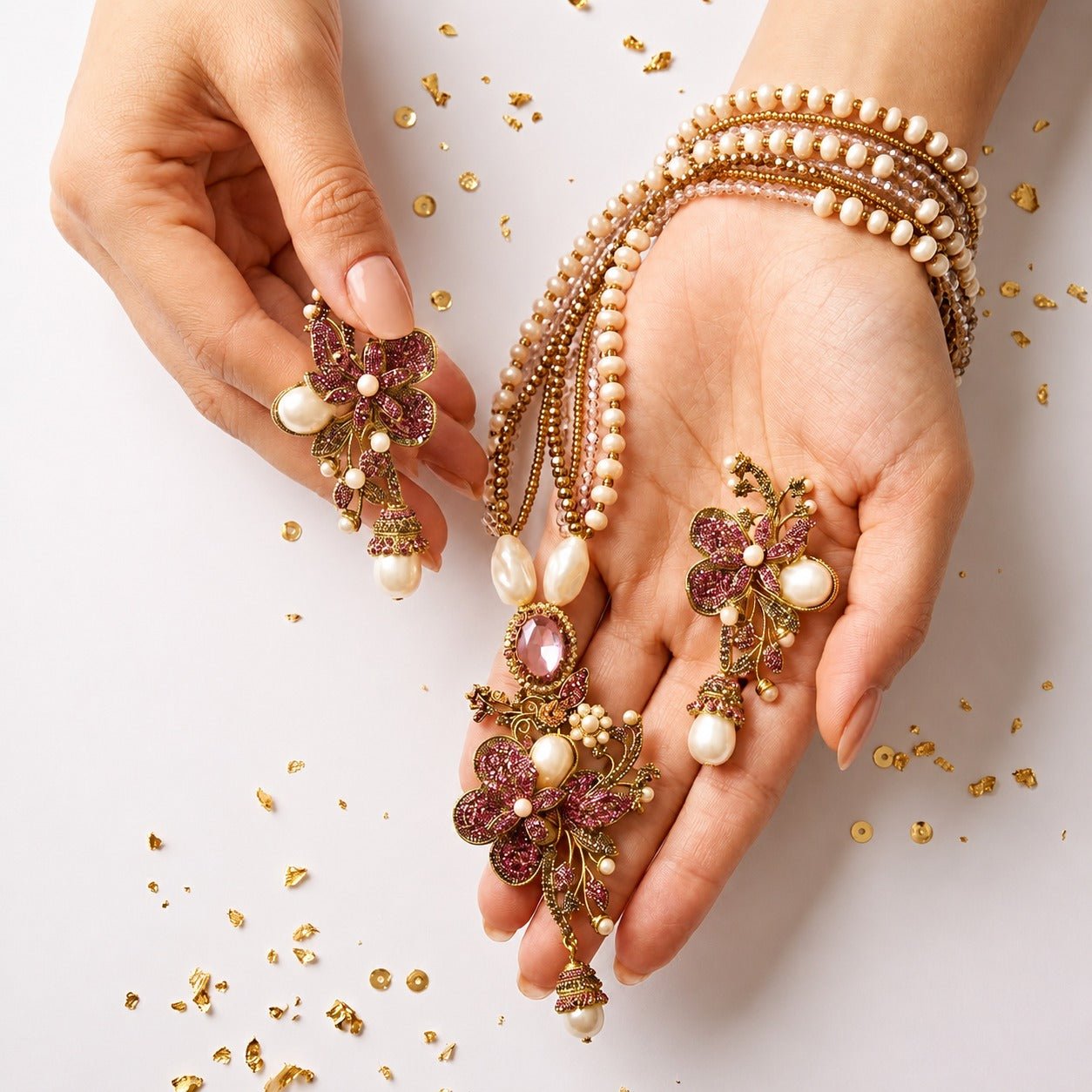 The Nilofer Floral Pendant Mala