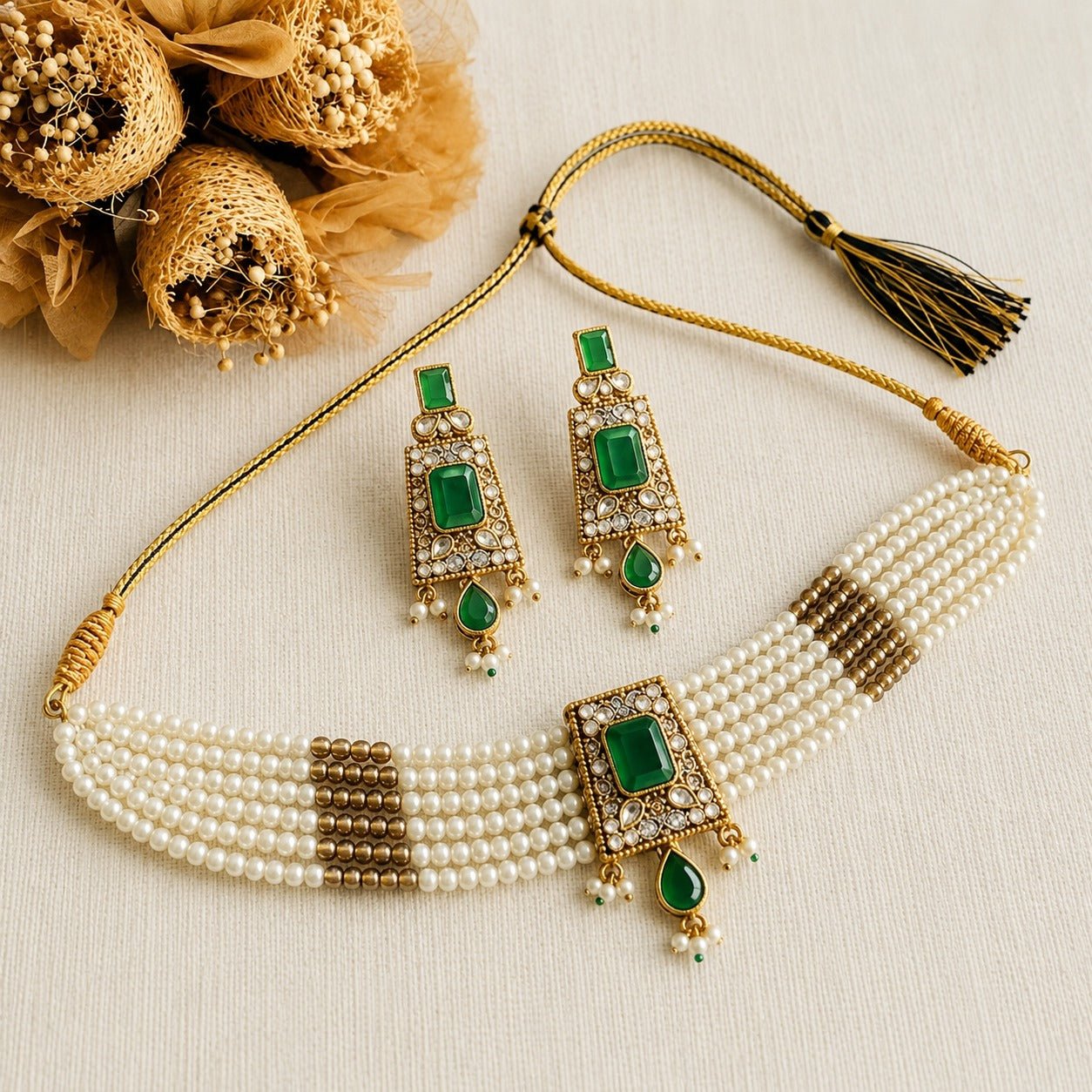 Statement Lilac Tribal Chokker & Earing