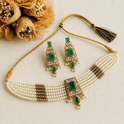 Statement Lilac Tribal Chokker & Earing
