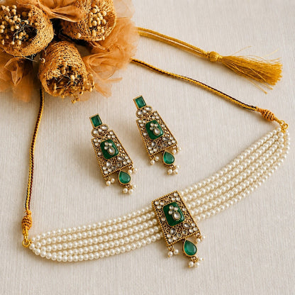 Statement Lilac Tribal Chokker & Earing