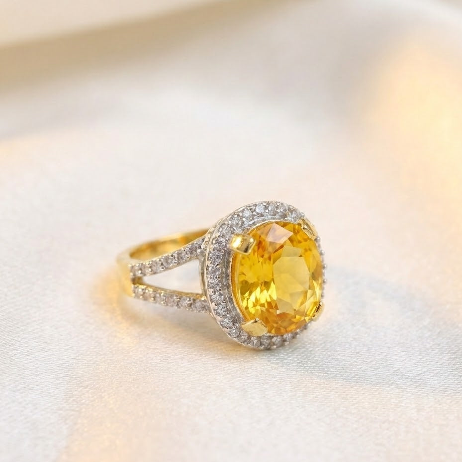 Delicate Sterling Ring with Gold Polish