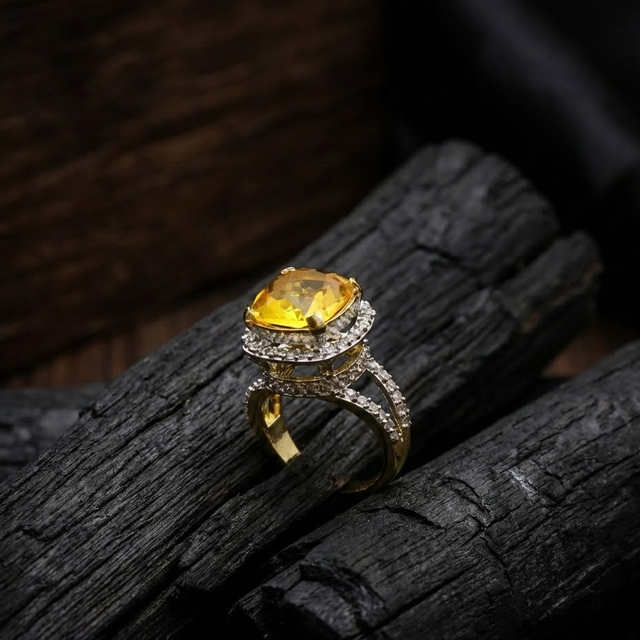 Delicate Sterling Ring with Gold Polish