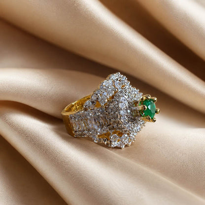 Feroza-e-Sabz Emerald Crystal Statement Ring – view 2