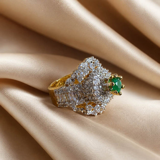 Feroza-e-Sabz Emerald Crystal Statement Ring – view 2