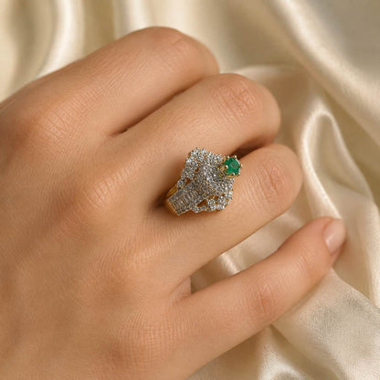 Feroza-e-Sabz Emerald Crystal Statement Ring – view 5