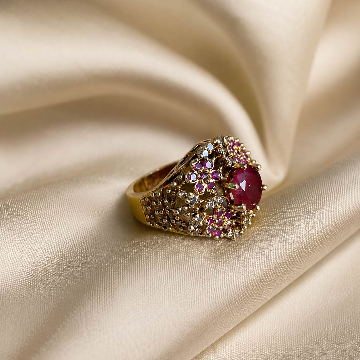 Gul-e-Yaqoot Ruby Crystal Lattice Ring – view 2