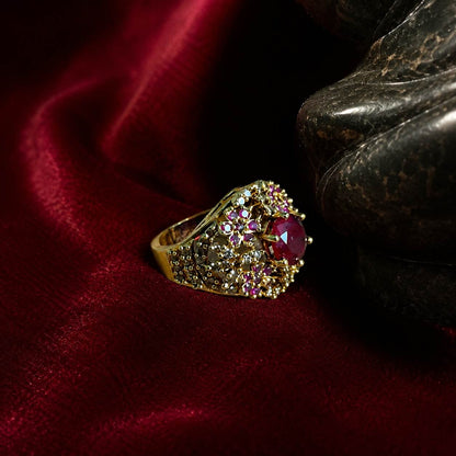 Gul-e-Yaqoot Ruby Crystal Lattice Ring – view 4