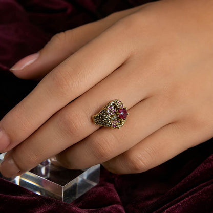 Gul-e-Yaqoot Ruby Crystal Lattice Ring – view 7