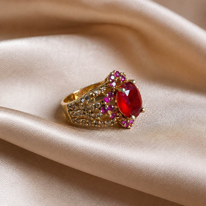 Noor-e-Yaqoot Ruby Crystal Lattice Ring – view 2