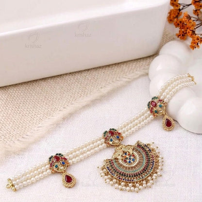 Heritage Naurattan Crescent Moon 3-Piece Choker Set