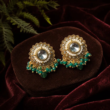 Pearl Kundan Studs