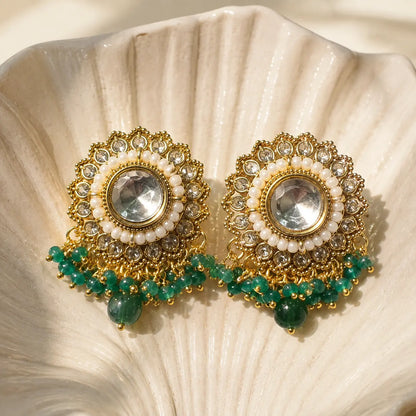 Pearl Kundan Studs