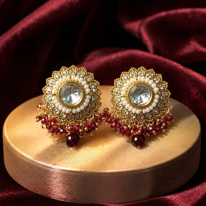 Pearl Kundan Studs
