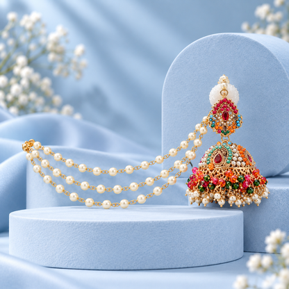 Mehrnaz Earrings & Teeka Set