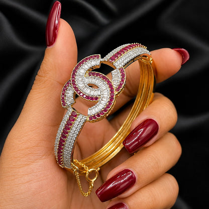 Gold Plated Zircon Bracelet Cuff