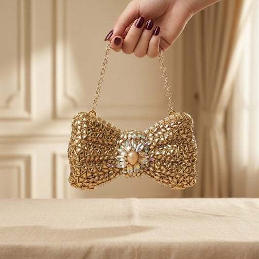Meher Clutch – Bridal Evening Bag with Chain