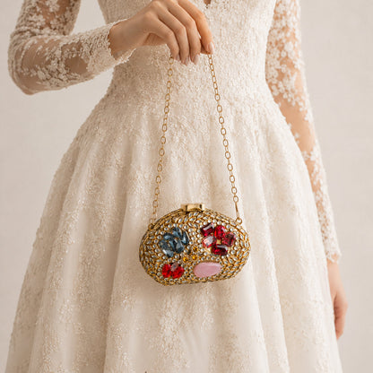 Celeste Clutch – Bridal Evening Bag with Chain