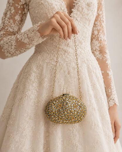 Celeste Clutch – Bridal Evening Bag with Chain