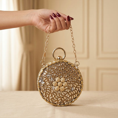 Shehzadi Clutch – Bridal Evening Bag with Chain