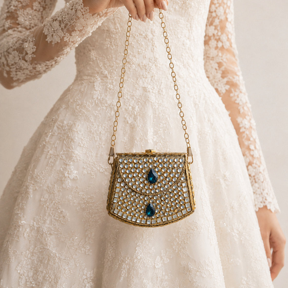 Bella Clutch – Bridal Evening Bag with Chain
