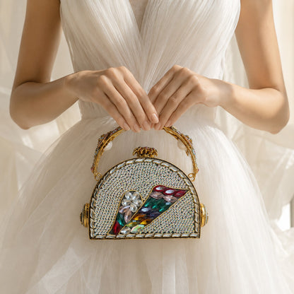 Emerald Dome Jewelled Bridal Clutch