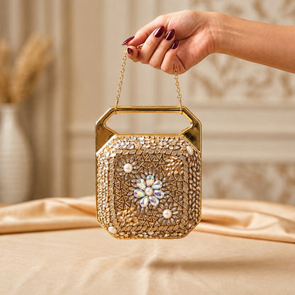 Zarqash Clutch – Bridal Evening Bag with Chain