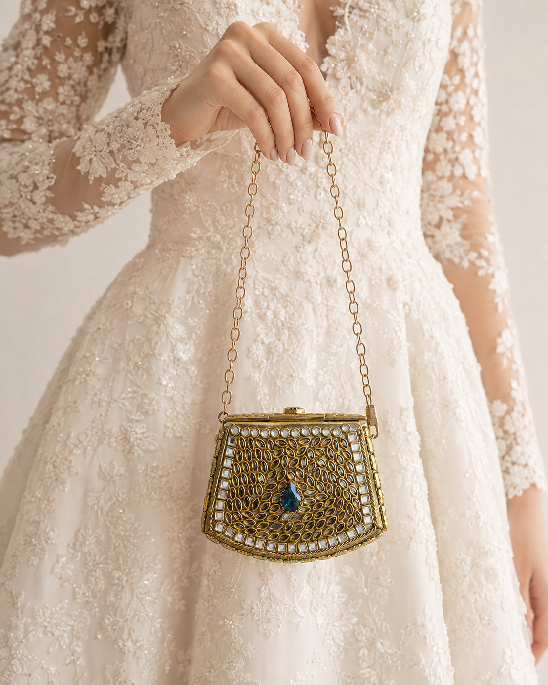 Bella Clutch – Bridal Evening Bag with Chain