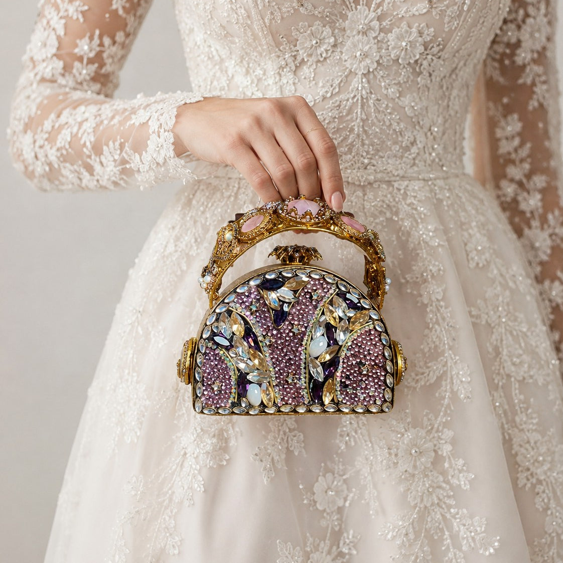 Amethyst Arch Jewelled Bridal Clutch