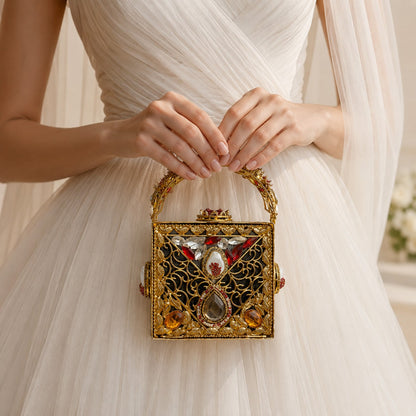 Ruby Bloom Jewelled Box Clutch