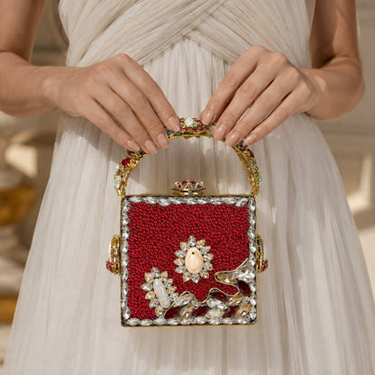 Ruby Bloom Jewelled Box Clutch