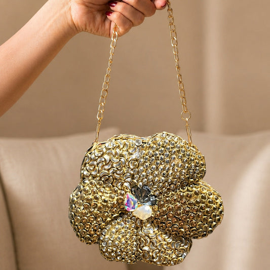 Whispering Crystals – Bridal Evening Bag with Chain