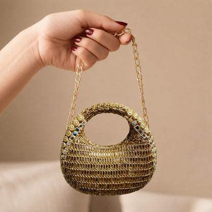 The Prism Minaudière – Bridal Evening Bag with Chain
