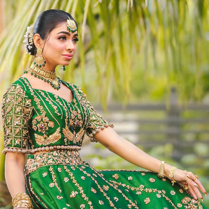 Emerald Kundan Jewellery Set
