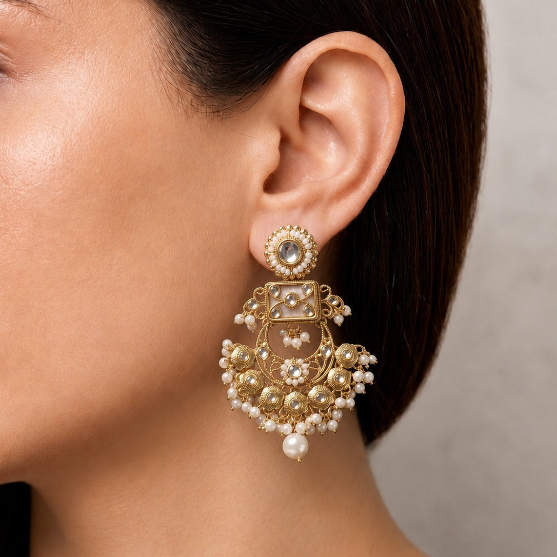 Kundan Chandbali Earrings